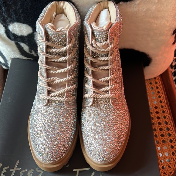 BNIBNW Betsey Johnson Hudson Rhinestone Boots 7.5 - Picture 3 of 5